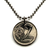 1990 Czechoslovakia 2 Koruny coin pendant necklace jewelry socialist republic Czech lion Slovak shield Prague Cesky Krumlov Bratislava Bohemia Moravia Charles Bridge Brno Cesky Krumlov Kutna Hora Ostrava Slovakia n000433