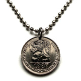 Czechoslovakia 50 Haleru coin pendant socialist Czech lion Slovakia Prague Moravia Bohemia Charles Bridge Bratislava Brno Cesky Krumlov Kutná Hora Ostrava Pilsen Plzen Kosice Liberec Olomouc Czech Silesia Karlovy Vary Ceske Budejovice Bojnice n001142