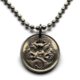 Australia 5 Cents coin pendant cute Echidna spiny anteater hedgehog Australian Sydney Perth Canberra Melbourne Queensland Victoria New South Wales Alice Springs Hobart Palmerston land down under Tasmanian Brisbane Adelaide Darwin n000135