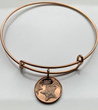 2009 Bahamas 1 Cent coin bangle bracelet expandable adjustable  Bahamian starfish sea star Nassau Andros Exuma Junkanoo Rose Island Lighthouse Beach Rum Cay sand sea snorkeling Paradise Island Cabbage Beach Junkanoo b000153