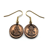 2015 Bahamas 1 Cent coin earrings fashion jewelry Bahamian starfish sea star Nassau Andros Exuma Junkanoo Rose Island Lighthouse Beach Rum Cay sand sea Paradise Island caribbean Junkanoo music Cabbage Beach vacation holiday e000062