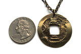 1695-1742 Korea 2 Mun cash coin pendant necklace Korean jewelry Seoul Busan Incheon Daegu Daejeon Sang Pyong Hun mint treasury Tong Bo Hangul Hanja Joseon Kingdom Baekje Goguryeo Silla asian n002133_activeD