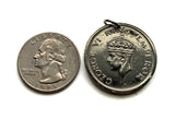 1947 British India 1 Rupee coin pendant Indian tiger King George VI Mumbai New Delhi Bangalore Hyderabad Ahmedabad Chennai Kolkata Calcutta Surat Pune Jaipur Lucknow Kanpur Nagpur Indore Thane Bhopal Visakhapatnam Pimpri-Chinchwad Patna Vadodara n002968