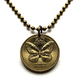 1990 Philippines Pilipinas 25 Sentimo coin pendant necklace jewelry Filipino Swallowtail Butterfly butterflies moths Manila Bohol Cebu Coron Mindanao Luzon Batangas Bulacan Iloilo pinoy n000780