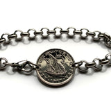 Portugal 2-1/2 Escudos coin bracelet Portuguese caravela ship Quinas Lisboa Porto Braga Sintra Faro Coimbra Funchal Aveiro Guimarães Ponta Delgada Faro Ourique Mirandese Lagos Fatima b000069