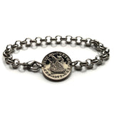 Portugal 2-1/2 Escudos coin bracelet Portuguese caravela ship Quinas Lisboa Porto Braga Sintra Faro Coimbra Funchal Aveiro Guimarães Ponta Delgada Faro Ourique Mirandese Lagos Fatima b000069