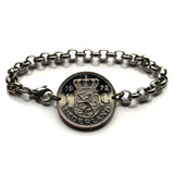 1972 Netherlands Nederland Holland 1 Gulden coin bracelet Dutch lion Queen Juliana Amsterdam Rotterdam The Hague Utrecht Eindhoven Groningen Tilburg Almere Breda Nijmegen De Wallen Randstad Gouda Delft Leiden Low Countries Ajax Dam Square Zeeland b000149