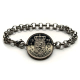 1972 Netherlands Nederland Holland 1 Gulden coin bracelet Dutch lion Queen Juliana Amsterdam Rotterdam The Hague Utrecht Eindhoven Groningen Tilburg Almere Breda Nijmegen De Wallen Randstad Gouda Delft Leiden Low Countries Ajax Dam Square Zeeland b000149