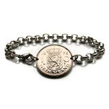 1971 Netherlands Nederland Holland 1 Gulden coin bracelet Dutch lion Queen Juliana Amsterdam Rotterdam The Hague Utrecht Eindhoven Groningen Tilburg Almere Breda Nijmegen De Wallen Randstad Gouda Delft Leiden Low Countries Ajax Dam Square Zeeland b000149