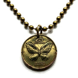 1992 Philippines Pilipinas 25 Sentimo coin pendant Filipino Swallowtail Butterfly butterflies Manila Bohol Cebu Davao City Caloocan Palawan Visayas Mindanao Pampanga Tarlac Pinoy Pinay Quezon Zamboanga n000970