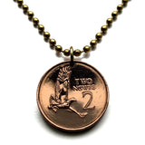 1983 Zambia 2 Ngwee coin pendant Martial Eagle Lusaka African bird Sub-Saharan Bantu East Africa Zambezi river hawk fashion jewelry n000572