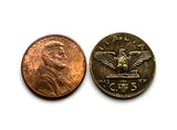 1942 Italy 5 Centesimi coin pendant World War 2 era Italian eagle Savoia Shield Rome Milan Torino Perugia Palermo Siena Capri Sicilia Verona Positano Pisa Lazio Parma Bari Ancona Lecce Matera Mussolini n000411