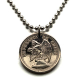 1940 Chile 20 Centavos coin pendant necklace World War 2 era Chilean Andean Condor Santiago Concepción Viña del Mar Mapuche Valparaíso Atacama Valdivia Antofagasta Rancagua Coquimbo Temuco Tarapacá Patagonia n001111