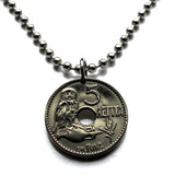 1912 Greece Hellas 5 Lepta coin pendant necklace Hellenic jewelry Greek little owl of Athena Parthenon Macedonia Sparta Peloponnese Pella Thebes Kos wise n000730