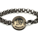 1912 Germany Deutschland 10 Pfennig coin bracelet German black eagle Berlin Hamburg Munich Cologne Frankfurt Stuttgart Düsseldorf Leipzig Dortmund Essen Bremen Dresden Hanover Nuremberg b000093