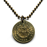 1963 Guatemala 1 Centavo coin pendant necklace jewelry resplendent Quetzal bird rifles Chapín Quetzaltenango espadas Jalapa Escuintla Guate Petapa K’iche' n000965