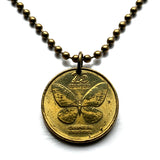 1990 Philippines Pilipinas 25 Sentimo coin pendant necklace jewelry Filipino Swallowtail Butterfly butterflies moths Manila Bohol Cebu Coron Mindanao Luzon Batangas Bulacan Iloilo pinoy n000780