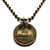 1982 USSR Soviet Union CCCP communist Russia 2 Kopeks coin pendant hammer & sickle socialist Moscow Saint Petersburg Yekaterinburg Kazan Sochi Lenin Stalin Marx Tatars Novosibirsk Novgorod Bolsheviks proletariat working class Kremlin Red Square n000361