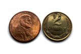USSR CCCP Soviet Union communist Russia 2 Kopeks coin earrings hammer & sickle Socialist Moscow Moskva Saint Petersburg Novosibirsk Yekaterinburg Kazan Sochi 1917 October Revolution Bolsheviks Karl Marx Lenin Stalin Leon Trotsky proletariat e000239