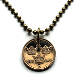 1936 Sweden Sverige 1 Ore coin pendant necklace jewelry initial G Swedish 3 crowns Tre Kroner Stockholm Uppsala Malmo Swedes Gothenburg Vasteras Helsingborg Norrkoping Nordic Scandinavian Viking Norse Baltic n000385