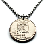 2008 USA Quarter 25 Cents New Mexico coin pendant Zia sun symbol Land of Enchantment Santa Fe Albuquerque Bernalillo Rocky Mountains n003846