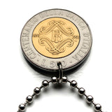 1993 Italy 500 Lire Italian coin pendant necklace jewelry Roman god Mercury Monogram BI Bank of Italy Rome Florence Milan Venice Bologna Napoli Torino Genoa Palermo Bergamo Modena Siena Bari Catania Messina Padua Trieste Taranto Parma Salerno n001531