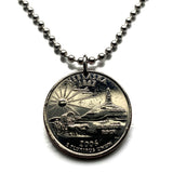 2006 USA Quarter 25 Cents coin pendant Nebraska Chimney Rock Morrill County North Platte River Bridgeport Oregon Trail U.S. Route 26 Bayard Lakota Sioux Mormon California trail Lincoln Omaha n003855