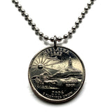 2006 USA Quarter 25 Cents coin pendant Nebraska Chimney Rock Morrill County North Platte River Bridgeport Oregon Trail U.S. Route 26 Bayard Lakota Sioux Mormon California trail Lincoln Omaha n003855