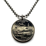 2006 USA Quarter 25 Cents coin pendant Nebraska Chimney Rock Morrill County North Platte River Bridgeport Oregon Trail U.S. Route 26 Bayard Lakota Sioux Mormon California trail Lincoln Omaha n003855