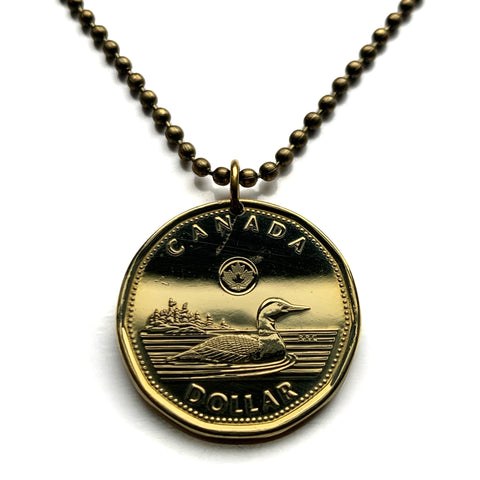 2018 Canada 1 Dollar coin pendant necklace jewelry Canadian loon duck goose Toronto Montreal Vancouver Ottawa Gatineau Calgary Edmonton Quebec Winnipeg Hamilton Ontario Alberta British Columbia Manitoba Victoria n002134