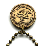 Libanon Liban 5 Piaster Münze Anhänger Halskette Schmuck Libanesischer Löwe Zeder Beirut Tripolis Zahlé Sidon Aley Tyrus Nabatieh Ra's Bayrut Der Levant Jounieh Batroun Baalbek Beqaa Valley Naher Osten Arabisch n000996