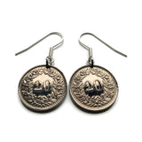 Switzerland Helvetia 20 Rappen coin earrings Swiss Lady Liberty Zurich Basel Geneva Lucerne Bern Winterthur Lausanne Lugano Biel Bienne Thun Ticino Uri Alpine Jura Alphorn e000638