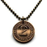 1924 Germany Deutschland 2 Rentenpfennig coin pendant wheatsheaf Berlin Hamburg Munich Koeln Duisburg Bavaria Wandsbek Karlsruhe Oktoberfest n000316