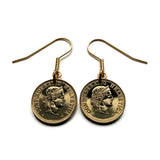 Switzerland Helvetia 5 Rappen coin earrings Swiss lady Zurich Libertas Suisse Lugano Biel/Bienne Thun Ticino Uri Alpine Jura Alphorn e000649