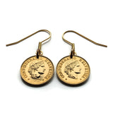 Switzerland Helvetia 5 Rappen coin earrings Swiss lady Zurich Libertas Suisse Lugano Biel/Bienne Thun Ticino Uri Alpine Jura Alphorn e000649