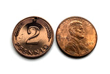 Germany Deutschland 2 Pfennig coin earrings German oak Bavaria Berlin Munich seed garden planting blossom tree plant e000640