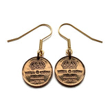 1963 Swedish earrings Sweden Sverige 1 Ore coin crown Stockholm Nordic Scandinavia Baltic Swedes Viking King Queen e000252