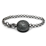 1966 Austria Osterreich 5 Groschen coin rolo link bracelet jewelry Austrian eagle Vienna Wien Salzburg Innsbruck Graz Linz Tyrol Villach Carinthia Sankt Polten Wels Solden Ischgl Gmunden Vorarlberg Hallstatt Styria Edelweiss Alpine Alps b000067