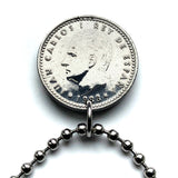 1988 Spain España 1 Peseta coin pendant escudo Español Madrid Barcelona Sevilla Granada Zaragoza Toledo Cadiz Tenerife Córdoba Valencia Málaga Bilbao Coruña Cataluña Andalusia n003857