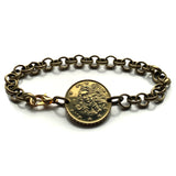 2002 Italy 10 Euro Cent coin bracelet Birth of Venus renaissance painting Sandro Botticelli Galleria degli Uffizi Art museum Simonetta Vespucci Florence Tuscany Loggiato Piazza della Signoria Ponte Vecchio Arno river Ognissanti Medici Siena b000070
