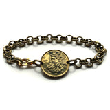 2002 Italy 10 Euro Cent coin bracelet Birth of Venus renaissance painting Sandro Botticelli Galleria degli Uffizi Art museum Simonetta Vespucci Florence Tuscany Loggiato Piazza della Signoria Ponte Vecchio Arno river Ognissanti Medici Siena b000070