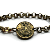 2002 Italy 10 Euro Cent coin bracelet Birth of Venus renaissance painting Sandro Botticelli Galleria degli Uffizi Art museum Simonetta Vespucci Florence Tuscany Loggiato Piazza della Signoria Ponte Vecchio Arno river Ognissanti Medici Siena b000070