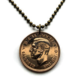 1938 Australia 1/2 Penny coin pendant Aussie Oz land down under Sydney Melbourne Brisbane Perth New South Wales Victoria Queensland Tasmania Canberra Southern Cross Adelaide Gold Coast Tweed Heads Newcastle Maitland Sunshine Coast kangaroo n000584