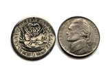 1958 Haiti 10 Centimes coin pendant necklace jewelry Haitian flags cannons palm tree Port-au-Prince Cap-Haïtien Carrefour Delmas Pétion-Ville Port-de-Paix Croix des Bouquets Jacmel Citadelle Laferrière French Léogâne n002407