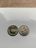 1958 Haiti 10 Centimes coin earrings jewelry Haitian flags cannons palm tree Port-au-Prince Cap-Haïtien Carrefour Delmas Pétion-Ville Port-de-Paix Croix des Bouquets Jacmel Citadelle Laferrière French Léogâne e000648