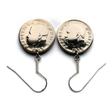1958 Haiti 10 Centimes coin earrings jewelry Haitian flags cannons palm tree Port-au-Prince Cap-Haïtien Carrefour Delmas Pétion-Ville Port-de-Paix Croix des Bouquets Jacmel Citadelle Laferrière French Léogâne e000648