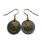 2014 Mexico 1 Peso coin earrings jewelry Mexican eagle Ecatepec Juárez Tijuana Veracruz Culiacán Toluca Chiapas Guadalajara Monterrey Puebla Cancún Pachuca Morelia León Acapulco Durango Piedra del Sol e000183
