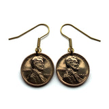1940 USA Penny One 1 Cent coin drop dangle earrings Abraham Lincoln wheat penny District of Columbia New York California Americana Kentuckian e000659