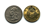 1966 Austria Österreich 1 Schilling coin pendant necklace jewelry Edelweiss flower Vienna Alpine plant daisy sunflower Salzburg Graz Linz Innsbruck Klagenfurt Villach Tyrol Styria Carinthia Sankt Pölten Wels n000443