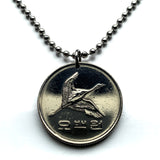 1983 South Korea 500 Won coin pendant necklace Manchurian crane bird Seoul Busan Incheon Goryeo Hangul Hanja Han Mugunghwa Taegukgi Gyeongju Jeju Koryŏ Joseon dynasty Goguryeo kingdom Rose of Sharon n000244